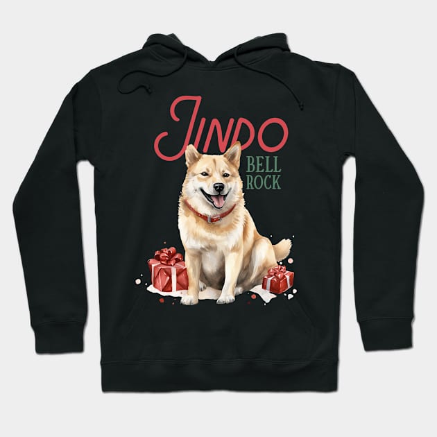 Jindo dog Christmas gift Hoodie by Positively Petal Perfect 